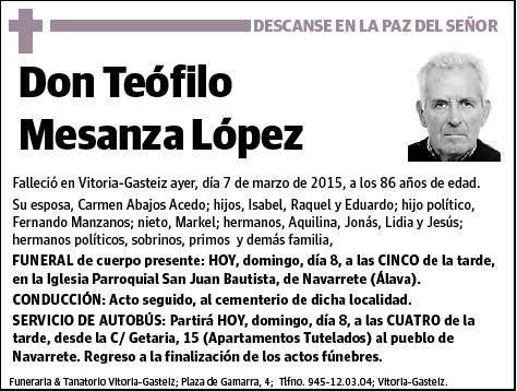 MESANZA LÓPEZ,TEOFILO