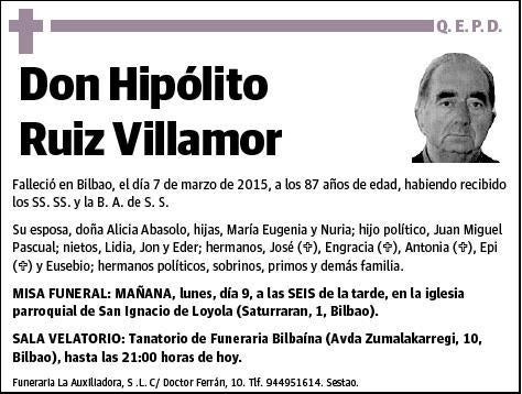 RUIZ VILLAMOR,HIPÓLITO