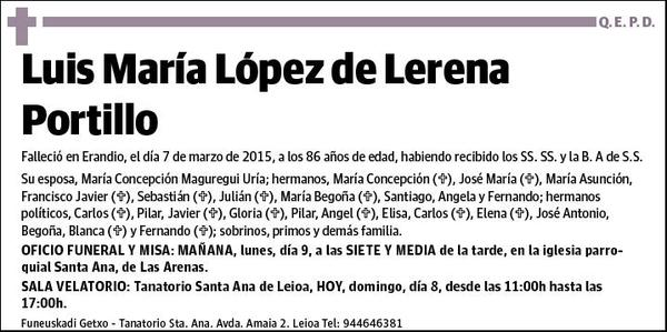 LOPEZ DE LERENA PORTILLO,LUIS MARIA