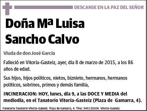 SANCHO CALVO,Mª LUISA