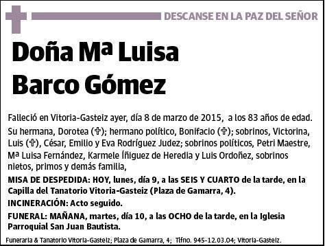 BARCO GOMEZ,Mª LUISA