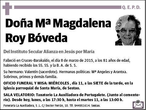 ROY BOVEDA,Mª MAGDALENA