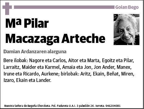 MACAZAGA ARTECHE,Mª PILAR