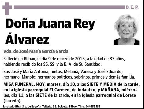 REY ALVAREZ,JUANA