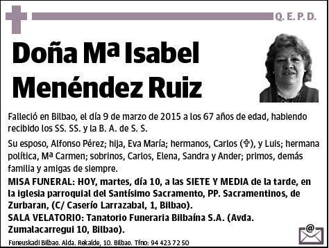 MENENDEZ RUIZ,Mª ISABEL