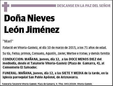 LEON JIMENEZ,NIEVES