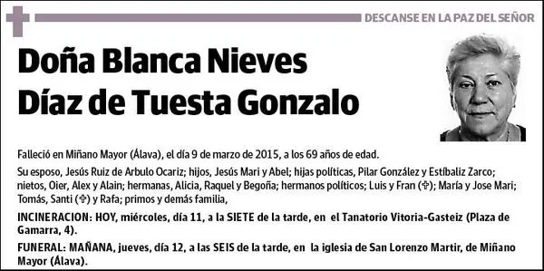 DIAZ DE TUESTA GONZALO,BLANCA NIEVES
