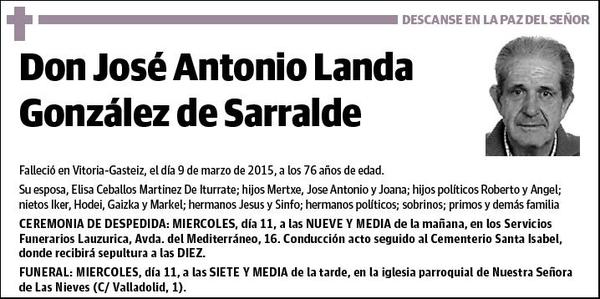 LANDA GONZALEZ DE SARRALDE,JOSE ANTONIO