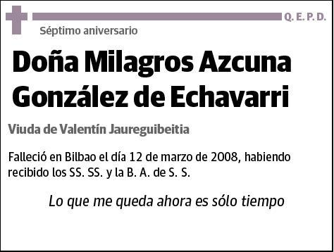 AZCUNA GONZALEZ DE ECHAVARRI,MILAGROS