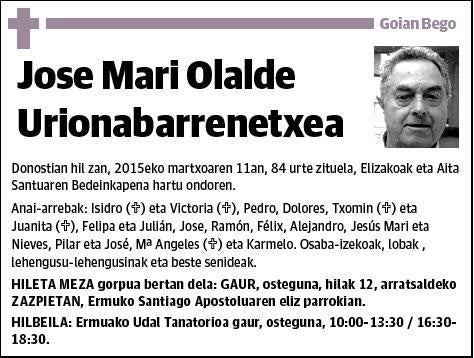 OLALDE URIONABARRENETXEA,JOSE MARI