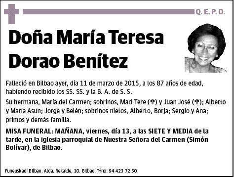 DORAO BENITEZ,MARIA TERESA