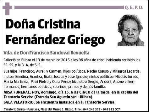 FERNANDEZ GRIEGO,CRISTINA