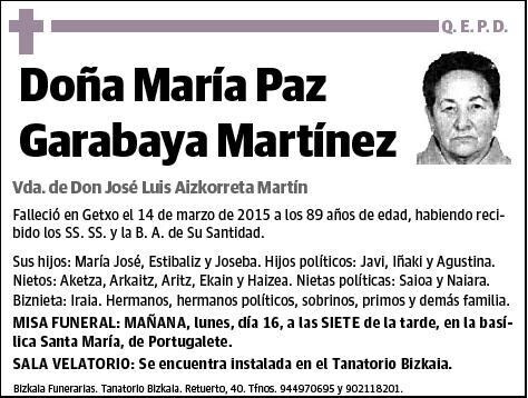 GARABAYA MARTINEZ,MARIA PAZ