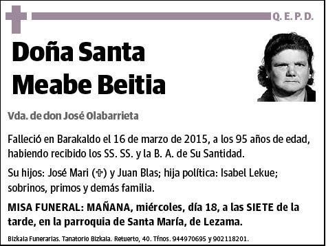 MEABE BEITIA,SANTA