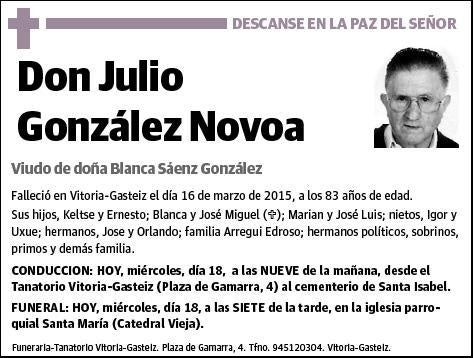 GONZALEZ NOVOA,JULIO