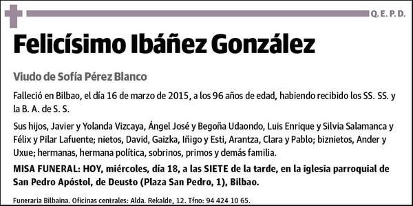 IBAÑEZ GONZALEZ,FELICISMO