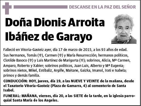 ARROITA IBAÑEZ DE GARAYO,DIONIS