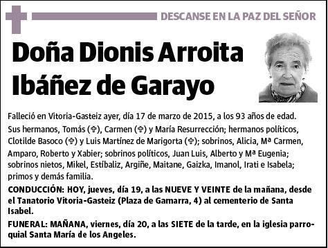 ARROITA IBAÑEZ DE GARAYO,DIONIS