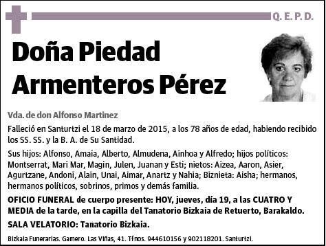 ARMENTEROS PEREZ,PIEDAD