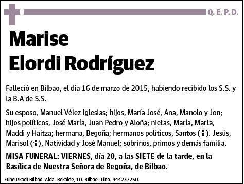 ELORDI RODRIGUEZ,MARISE