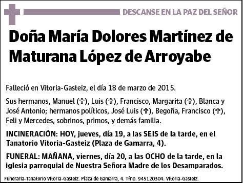 MARTINEZ DE MATURANA LOPEZ DE ARROYABE,MARIA DOLOR