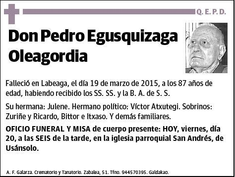 EGUSQUIZAGA OLEAGORDIA,PEDRO