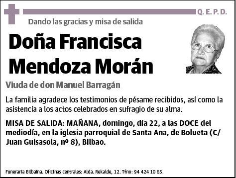 MENDOZA MORAN,FRANCISCA