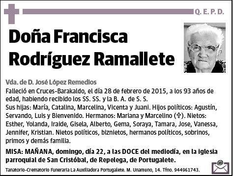 RODRIGUEZ RAMALLETE,FRANCISCA