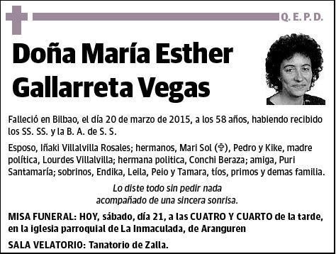 GALLARRETA VEGAS,MARIA ESTHER