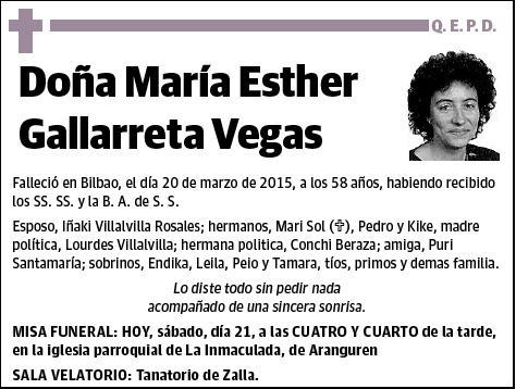 GALLARRETA VEGAS,MARIA ESTHER