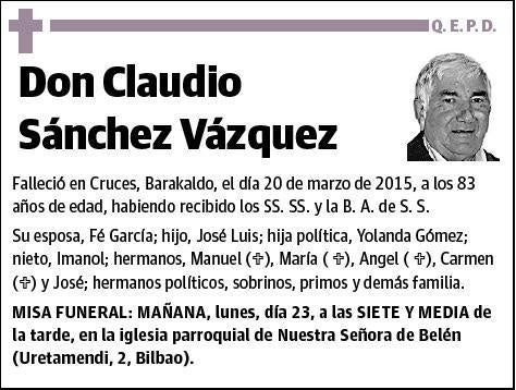 SANCHEZ VAZQUEZ,CLAUDIO