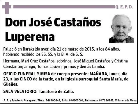 CASTAÑOS LUPERENA,JOSE