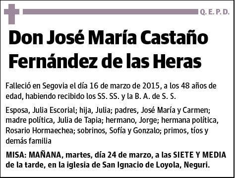 CASTAÑO FERNANDEZ DE LAS HERAS,JOSE MARIA