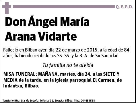 ARANA VIDARTE,ANGEL MARIA