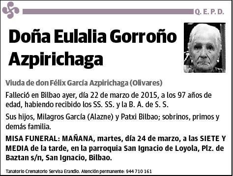 GORROÑO AZPIRICHAGA,EULALIA