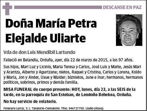 ELEJALDE ULIARTE,MARIA PETRA