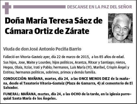 SAEZ DE CAMARA ORTIZ DE ZARATE,MARIA TERESA