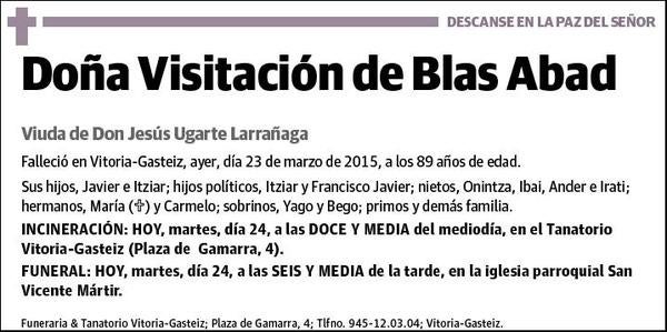 DE BLAS ABAD,VISITACION