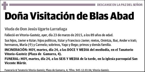 DE BLAS ABAD,VISITACION