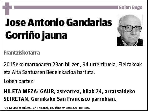 GANDARIAS GORRIÑO,JOSE ANTONIO