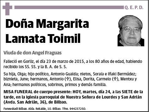 LAMATA TOIMIL,MARGARITA