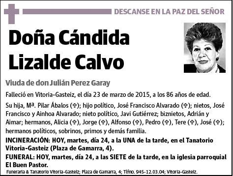 LIZALDE CALVO,CANDIDA