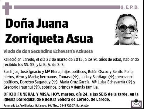 ZORRIQUETA ASUA,JUANA