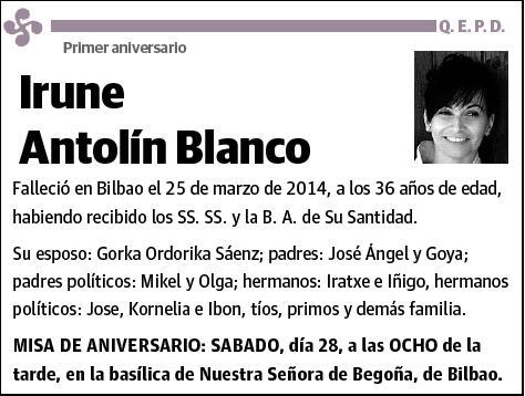 ANTOLIN BLANCO,IRUNE