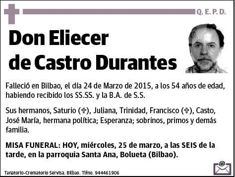 DE CASTRO DURANTES,ELIECER