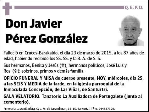 PEREZ GONZALEZ,JAVIER