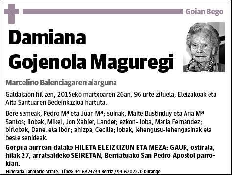 GOJENOLA MAGUREGI,DAMIANA