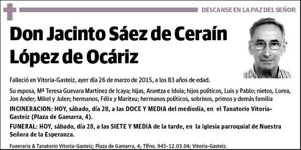 SAEZ DE CERAIN LOPEZ DE OCARIZ,JACINTO