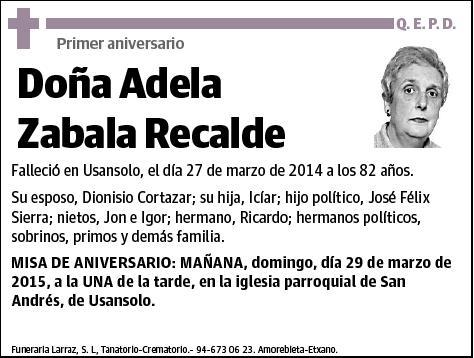 ZABALA RECALDE,ADELA