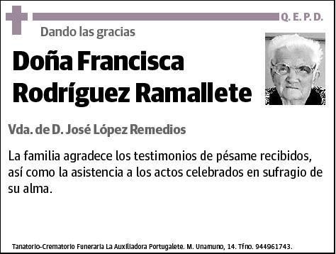 RODRIGUEZ RAMALLETE,FRANCISCA